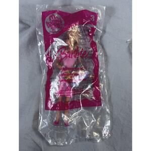 McDonald's Barbie Happy Meal Toy 2008 Mattel Doll Figure #3‎ Pink Dress Sealed